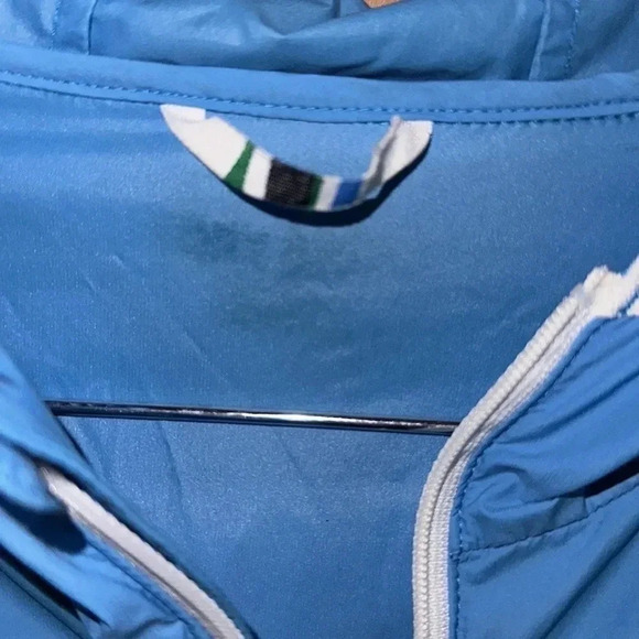 Tory Burch Sport Lightweight Blue Spring Hooded Jacket Size M/L - Picture 5 of 7